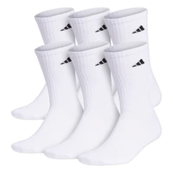 Adidas Athletic 6pk Men’s White Crew Socks
