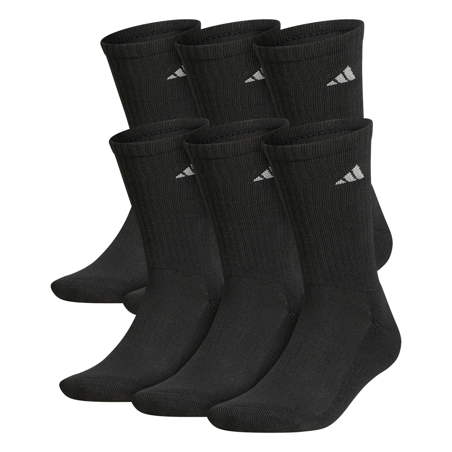 Adidas Athletic 6pk Men’s Black Crew Socks 1 Adidas Athletic 6pk Men’s Black Crew Socks