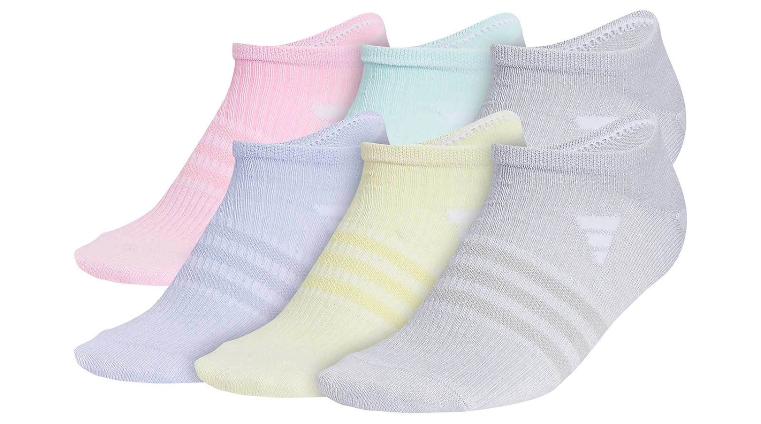 Adidas Superlite 6PK Youth Girls' No Show Socks 1 Adidas Superlite 6PK Youth Girls' No Show Socks
