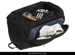 Adidas Defender V Small Duffle Bag -Shoe Sensation Shop adidas 5159462 defenders5smallduffblkwht black03