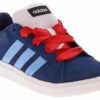 Adidas Grand Court 00's Snow White Youth Girls’ (11-3) Court Sneaker -Shoe Sensation Shop adidas jq6680 grandcourt00ssnowwhite blue01