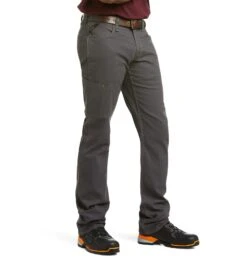 Ariat Rebar M4 Low Rise Durastretch Made Tough Grey Men's Straight Leg Pant -Shoe Sensation Shop ariat 10030250 front 01