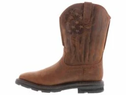 Ariat Sierra Shock Shield Patriot Men’s Wide-Width Steel Toe Work Boot -Shoe Sensation Shop ariat 10044426 sierrashockshieldpatriot brown04