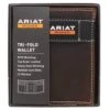 Ariat Work Men's Tri-Fold Wallet -Shoe Sensation Shop ariat a3400002 ariattrifoldwallet brown01