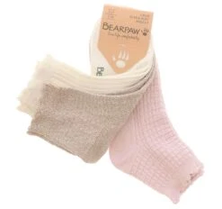 Bearpaw 3-Pack Super Soft Women's Anklet Socks -Shoe Sensation Shop bearpaw 06lxc059183 egt bamboowaffletextureandlettuc beige03