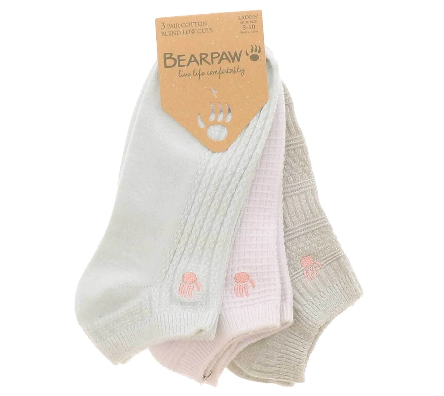 Bearpaw 3-Pack Cotton Blend Women's Low Cut Socks 1 Bearpaw 3-Pack Cotton Blend Women's Low Cut Socks