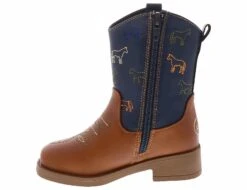 Bearpaw Embroidered Horse Toddler Boys' (5-10) Western Boot -Shoe Sensation Shop bearpaw bbb28235 t embroideredcowboyhorseboot brown04