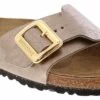 Birkenstock Catalina Lux Graceful Women’s Footbed Sandal -Shoe Sensation Shop birkenstock 1029416 catalinaluxgracefultaupe metallic01