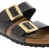 Birkenstock Sydney Luxe Buckle Women's Footbed Sandal -Shoe Sensation Shop birkenstock 1029457 sydneyluxebuckleblack black01