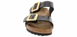 Birkenstock Sydney Luxe Buckle Women's Footbed Sandal -Shoe Sensation Shop birkenstock 1029457 sydneyluxebuckleblack black06
