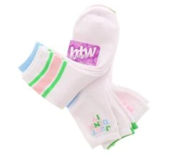 BTW 5-Pack Pickle Ball Women's Ankle Socks -Shoe Sensation Shop btw 07lxc004005 pickleballeranklet white03