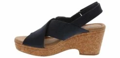 Clarks Giselle Dove Buckle Women's Wedge Sandal 9 Clarks Giselle Dove Buckle Women's Wedge Sandal -Shoe Sensation Shop clarks 26177146 giselledovebucklewedgenavy navy04