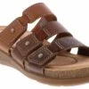Clarks Calenne Lily Women’s Comfort Sandal -Shoe Sensation Shop clarks 26181558 calenneliltbrownmultislide brown01