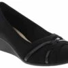 Cliffs By White Mountain Bowie Women’s Wide-Width Wedge Heel -Shoe Sensation Shop cliffsbywhitemountain bowie blk w bowiewedge black01