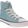 Converse Chuck Taylor All Star Coated Youth Girls’ (11-3) Hi-Top Sneaker -Shoe Sensation Shop converse a09182c chucktaylorallstarscoated blue01