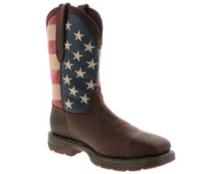 Durango Rebel Men's Steel Toe Western Work Boot 10 Durango Rebel Men's Steel Toe Western Work Boot -Shoe Sensation Shop durango rebel flag db020 brown red05 2