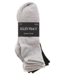 Ellen Tracy 6PK Women's Ribbed Quarter Socks