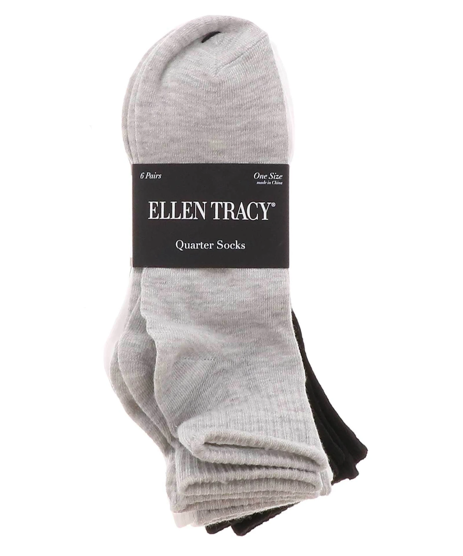 Ellen Tracy 6PK Women's Ribbed Quarter Socks 1 Ellen Tracy 6PK Women's Ribbed Quarter Socks