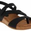 Euro Soft By Sofft Gianetta Women’s Comfort Wedge Sandal Black -Shoe Sensation Shop eurosoftbysofft gianetta black gianettablkstraptoeloop black01