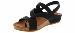 Euro Soft By Sofft Gianetta Women’s Comfort Wedge Sandal Black -Shoe Sensation Shop eurosoftbysofft gianetta black gianettablkstraptoeloop black05