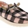 HEYDUDE Wendy Buffalo Plaid Pink Women’s Casual Shoe -Shoe Sensation Shop heydude 40617 77x wendybuffaloplaid pink01