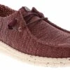 HEYDUDE Wendy Stretch Burgundy Women’s Casual Shoe -Shoe Sensation Shop heydude 41878 605 wendystretchsoxburgundy red01