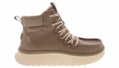 HEYDUDE Wendy Apres Coated Twill Women’s Mid Top Fashion Boot -Shoe Sensation Shop heydude 41990 267 wendyaprescoatedtwill brown02