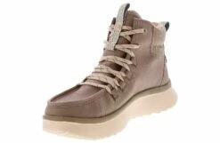 HEYDUDE Wendy Apres Coated Twill Women’s Mid Top Fashion Boot -Shoe Sensation Shop heydude 41990 267 wendyaprescoatedtwill brown05