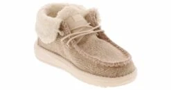 HEYDUDE Wendy Fold Brushed Cozy Youth Girls’ (11-3) Shoe -Shoe Sensation Shop heydude 42143 105 wendyfoldybrushedcozy beige05