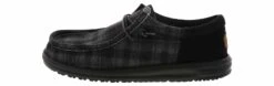 HEYDUDE Wally Funk Waffle Plaid Men's Casual Shoe -Shoe Sensation Shop heydude 42160 006 wallyfunkwaffle black04
