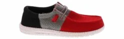 HEYDUDE Wally Tri Varsity Mesh Men’s Casual Shoe -Shoe Sensation Shop heydude 42640 642 wallytrivarsitymeshrdgrybl red02