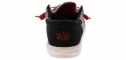 HEYDUDE Wally Tri Varsity Mesh Men’s Casual Shoe -Shoe Sensation Shop heydude 42640 642 wallytrivarsitymeshrdgrybl red03