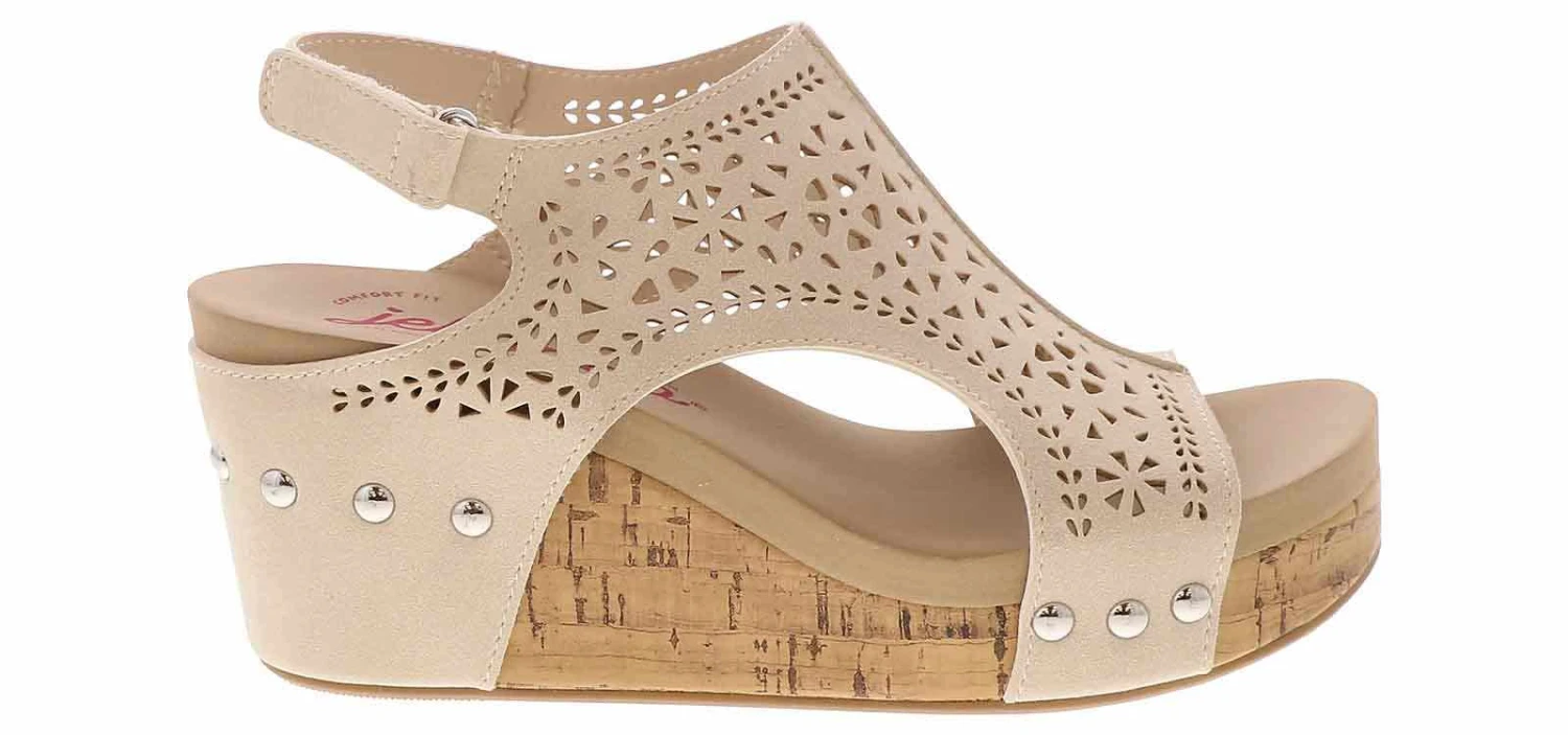 Jellypop Alasia Bone Women’s Wedge Sandal 2 Jellypop Alasia Bone Women’s Wedge Sandal - Image 2