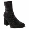 Mia Piana Knit Stone Women’s Fashion Bootie -Shoe Sensation Shop mia piana s black pianastonebootie black01