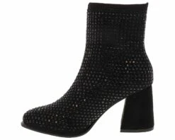 Mia Piana Knit Stone Women’s Fashion Bootie -Shoe Sensation Shop mia piana s black pianastonebootie black04