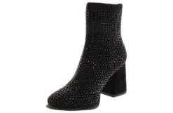Mia Piana Knit Stone Women’s Fashion Bootie -Shoe Sensation Shop mia piana s black pianastonebootie black05