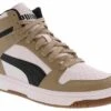Puma Rebound Layup Men’s Hi-Top Basketball Sneaker -Shoe Sensation Shop puma 36957350 reboundlayupsl tan01