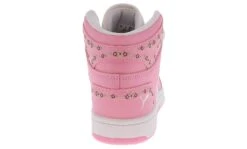 Puma Rebound Layup Blossom Junior Girls (4-7) Hi-Top Athletic Sneaker -Shoe Sensation Shop puma 40309601 reboundlayuprclblossom pink03