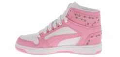 Puma Rebound Layup Blossom Junior Girls (4-7) Hi-Top Athletic Sneaker -Shoe Sensation Shop puma 40309601 reboundlayuprclblossom pink04