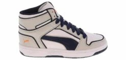 Puma Rebound Layup Outlined Junior Boys’ (4-7) Hi-Top Athletic Sneaker -Shoe Sensation Shop puma 40520401 reboundlayupoutlinedjr grey02