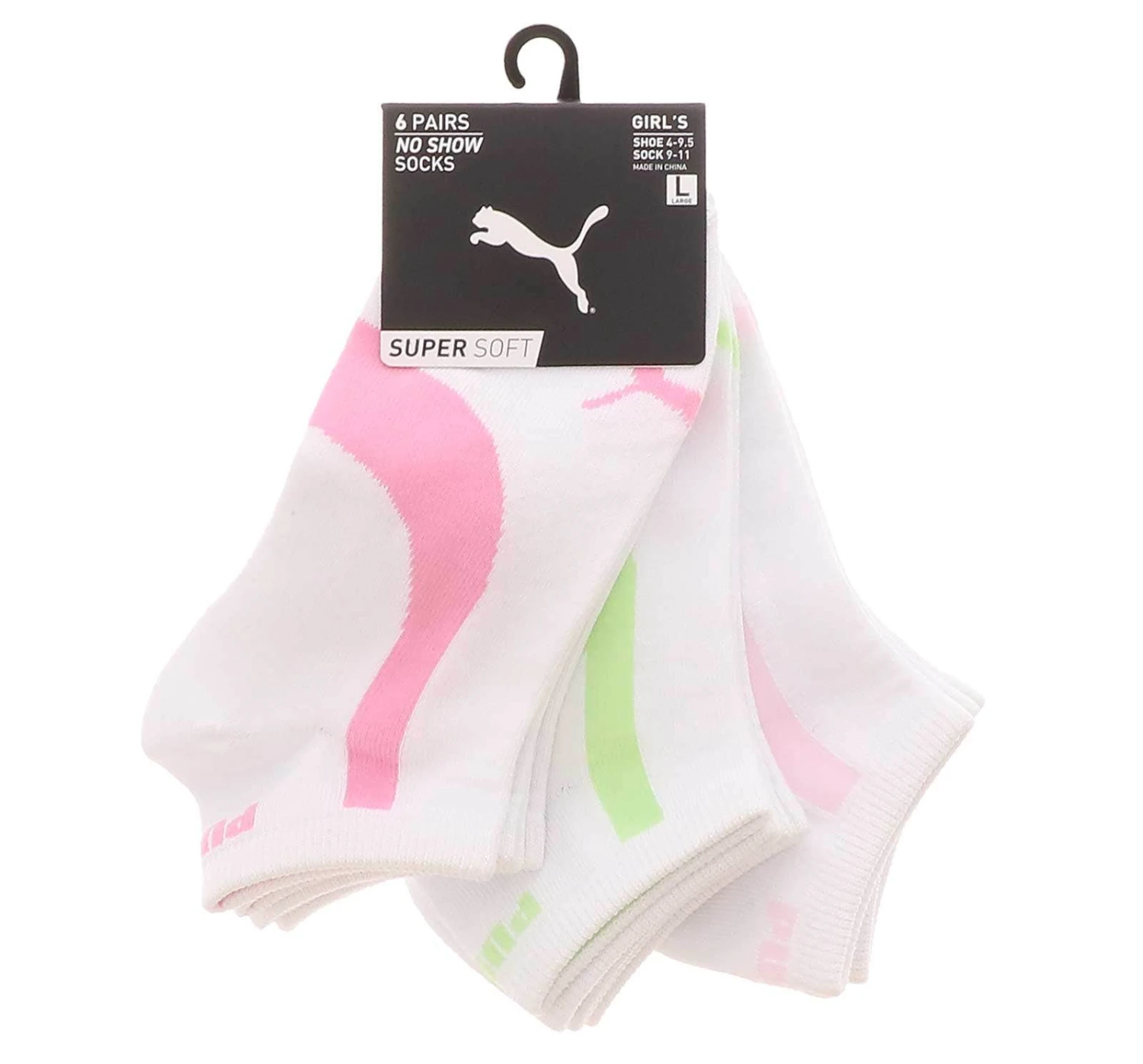 Puma 6PK Girls' No-Show Socks 1 Puma 6PK Girls' No-Show Socks