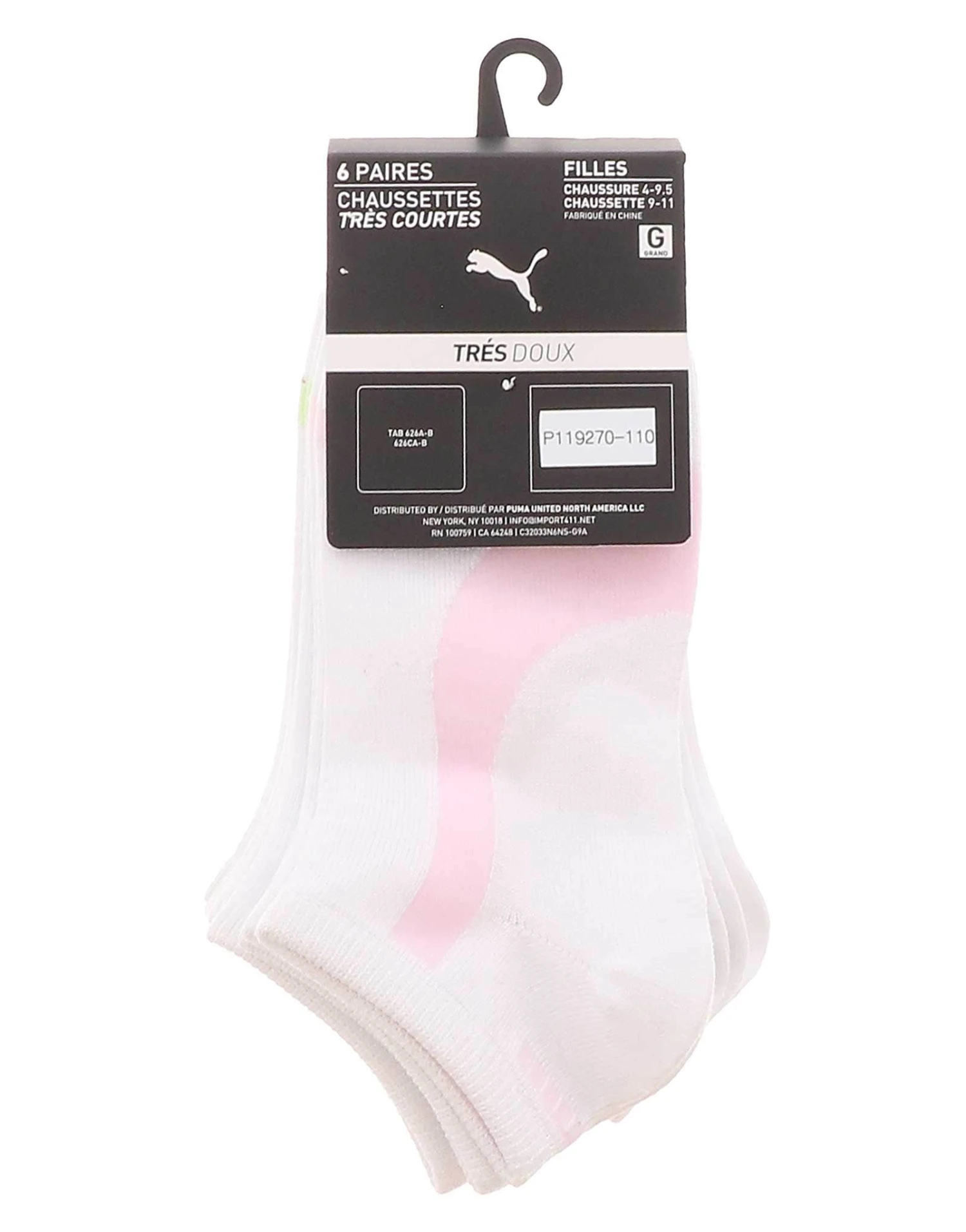 Puma 6PK Girls' No-Show Socks 3 Puma 6PK Girls' No-Show Socks - Image 3