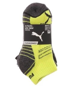 Puma 6PK Kids' Quarter Crew Socks