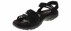 Skechers Reggae Slim Sling Women’s Wide-Width Comfort Sandal -Shoe Sensation Shop skechers 163573w bbk reggaeslimblackslingwide black05