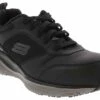 Skechers Arch Fit Angis Men's Wide-Width Composite Toe Work Sneaker -Shoe Sensation Shop skechers 200134w bkcc archfitsrangis black01