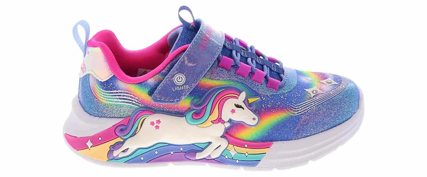 Skechers S-Lights Unicorn Chaser Youth Girls’ (11-3) Light Up Athletic Shoe 2 Skechers S-Lights Unicorn Chaser Youth Girls’ (11-3) Light Up Athletic Shoe - Image 2