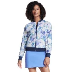 Skechers Go Walk Seascape Floral Reversible Women's Jacket 10 Skechers Go Walk Seascape Floral Reversible Women's Jacket -Shoe Sensation Shop skechers ja169 prtq gowalkfloralreversejacket navy05