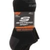 Skechers 6PK 360 Sport Men's No-Show Socks -Shoe Sensation Shop skechers s108262ss 001 sk360mensno show6ppkblk black01