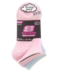 Skechers 6PK Super Soft Girls’ Low-Cut Socks