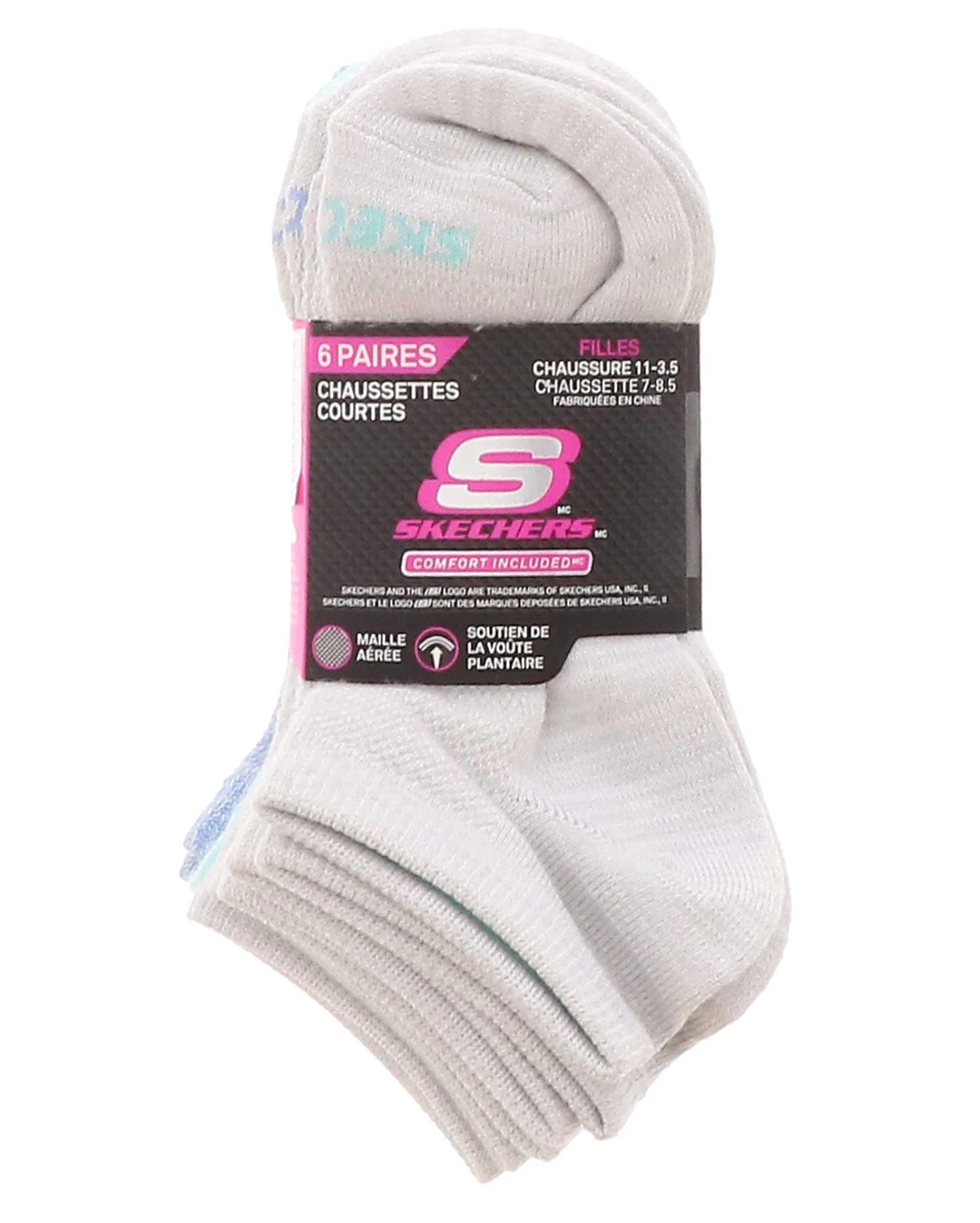 Skechers 6PK Super Soft Girls’ Low-Cut Socks 2 Skechers 6PK Super Soft Girls’ Low-Cut Socks - Image 2